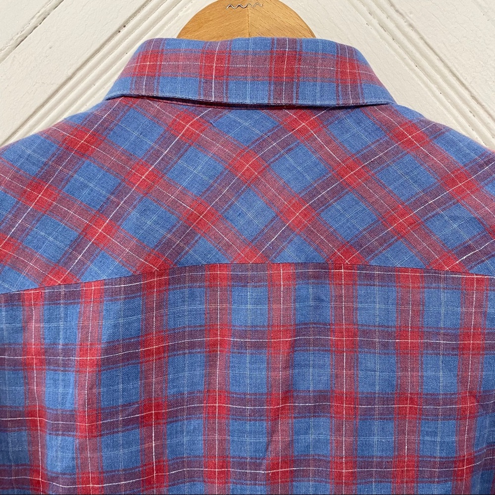 Zachary Prell Plaid Linen Button Down Shirt - Picture 10 of 12